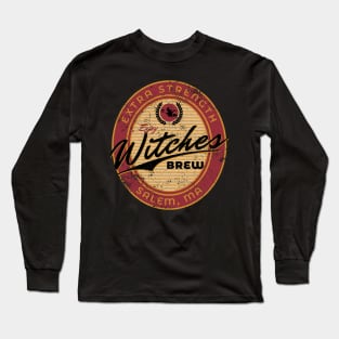 Vintage Witches Brew Beer Wine Funny Halloween Drinking T-Shirt Long Sleeve T-Shirt